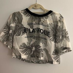 Sheer Floral Crop Top